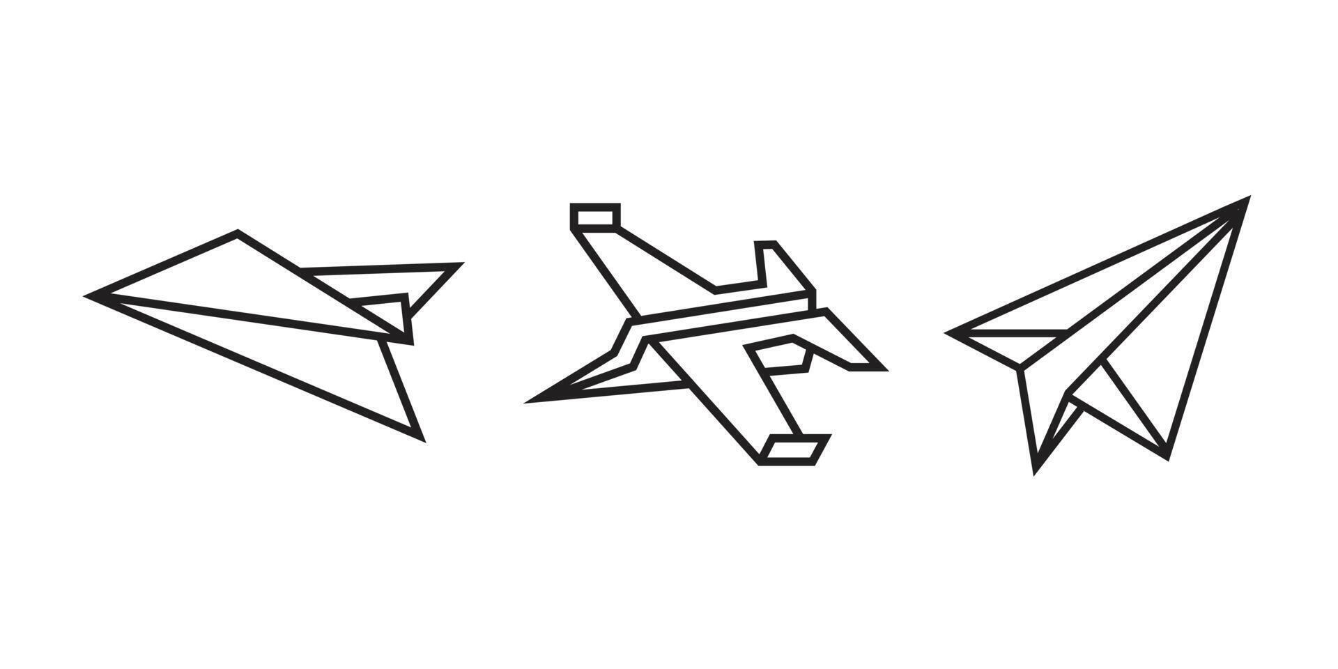 ilustraciones de aviones en estilo origami. vector