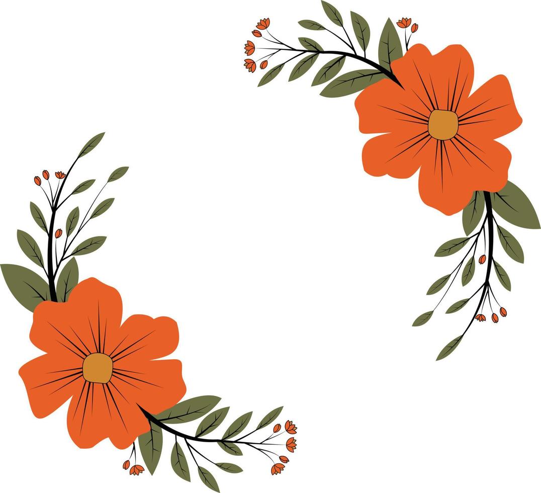 Flower wreath for copy space vector