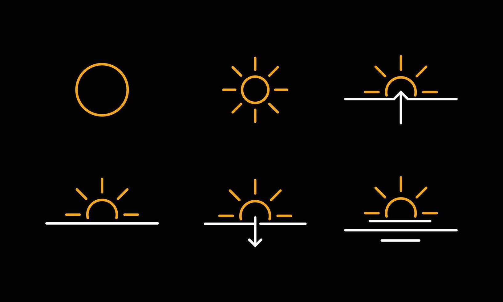 Sunny icons for weather forecast vector