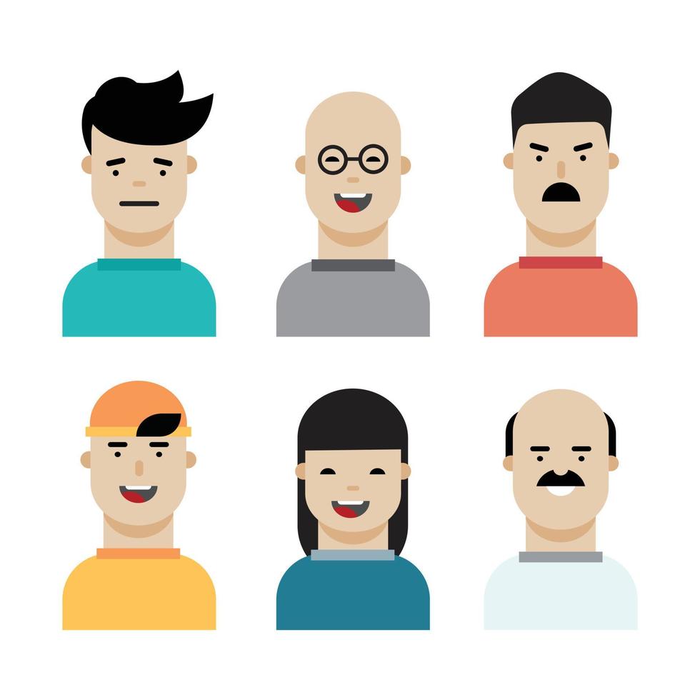 Personajes de personas digitalizadas en diseño plano. vector