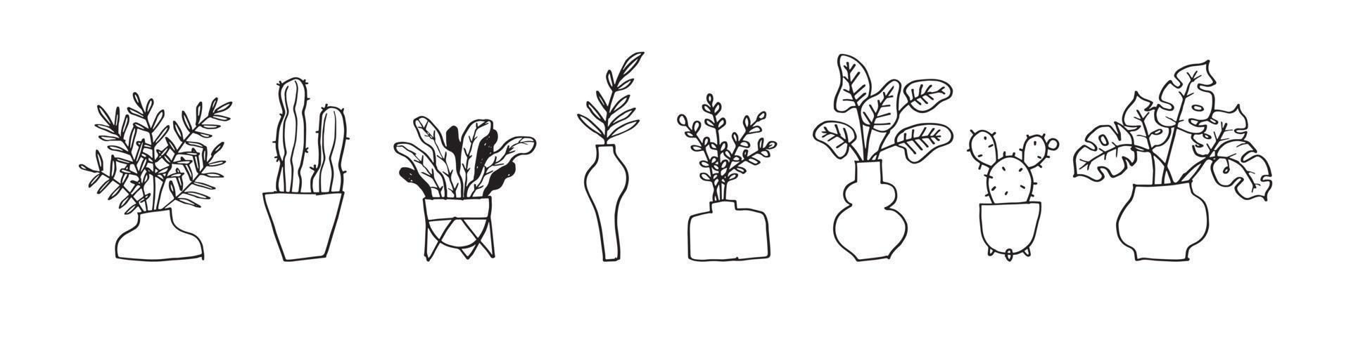Uncolored flowerpot illustration vector