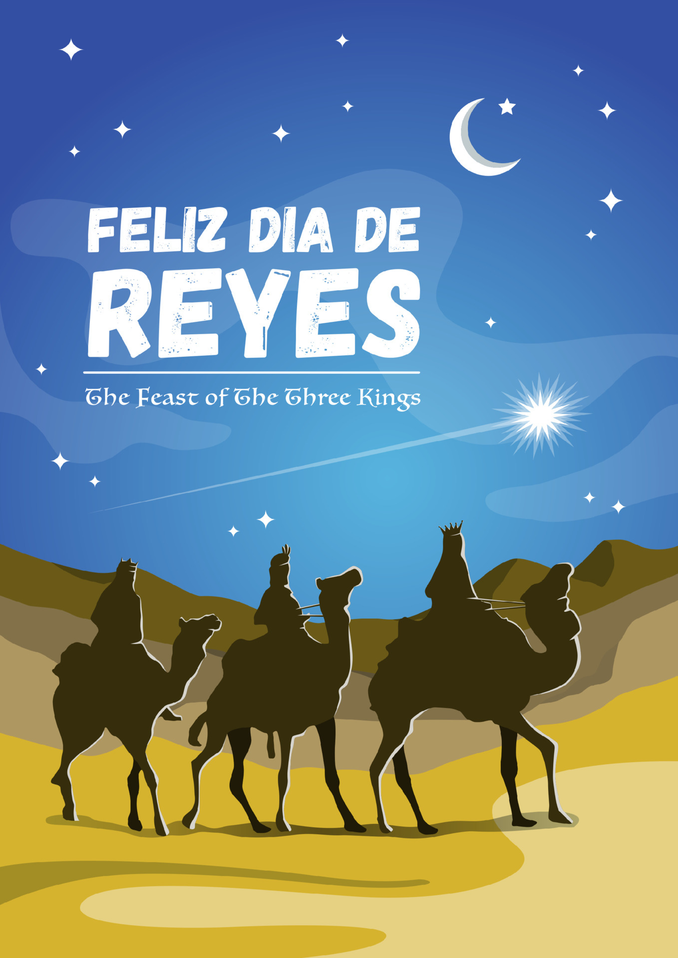 Feliz Dia de Reyes, Happy Kings Day 5026597 Vector Art at Vecteezy
