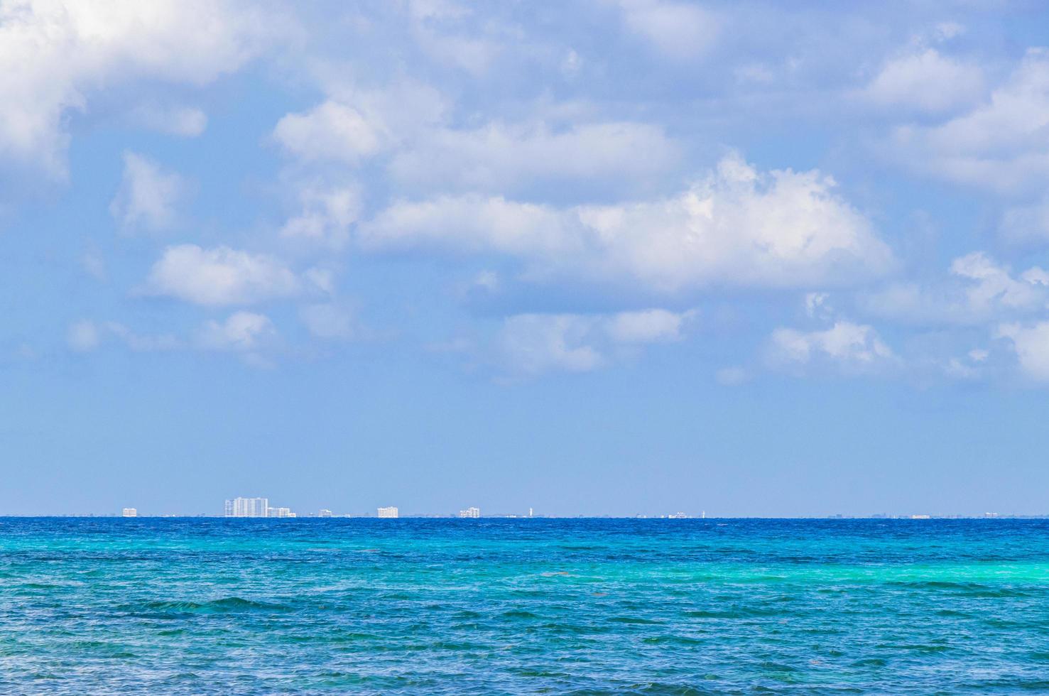 View on Cozumel island from Playa del Carmen beach Mexico. photo