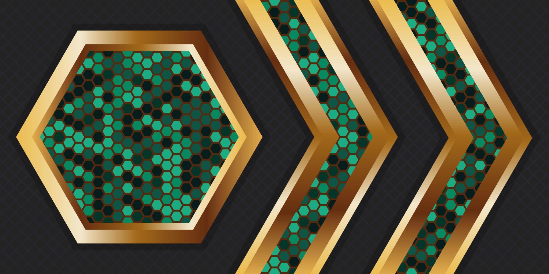 Elegante y único fondo de lujo de oro verde oscuro. vector