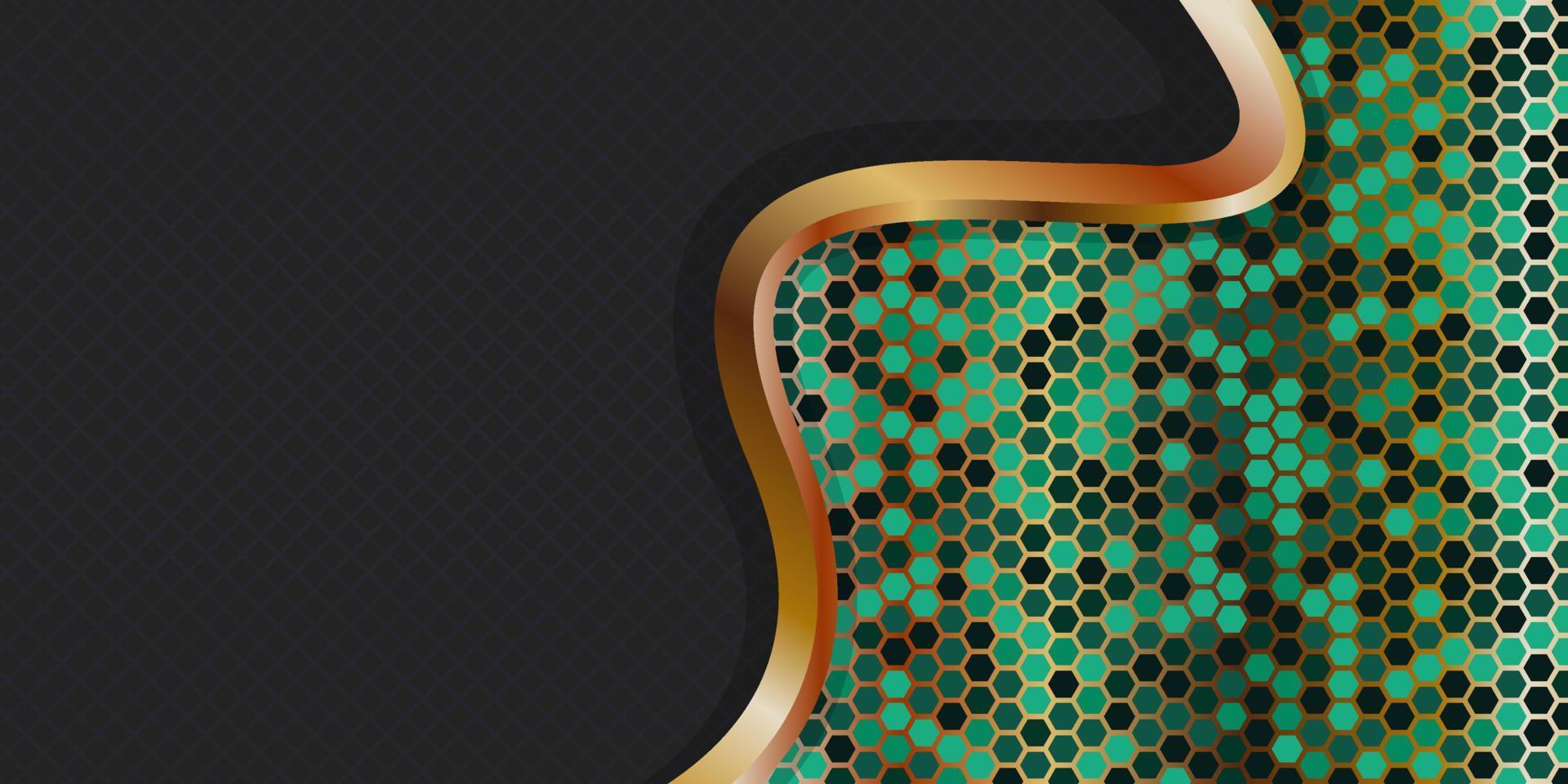 elegant and unique dark green gold luxury background vector