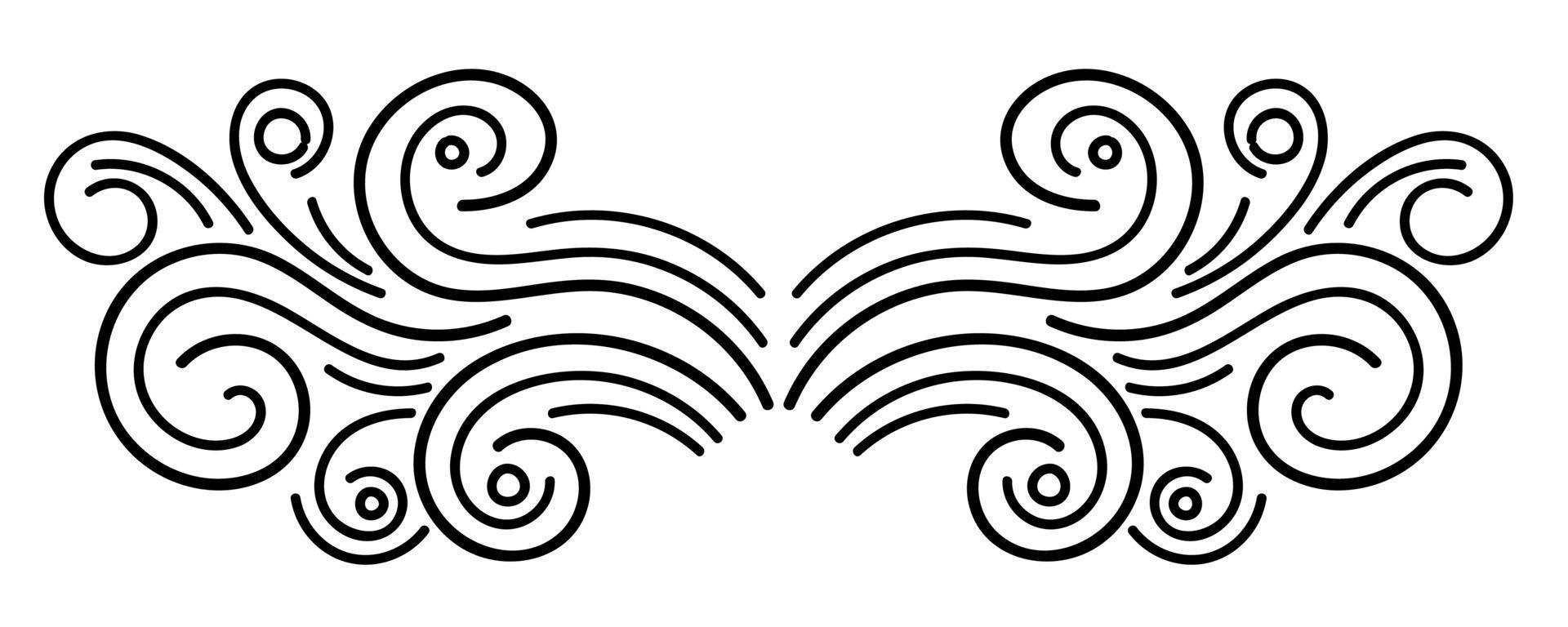 Abstract curly element for design, swirl, curl. vector