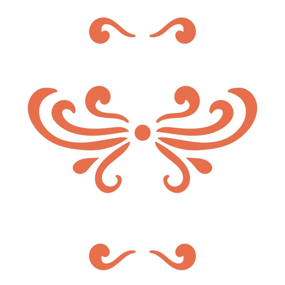 Set of elements for design, dividers, damask, curls and swirls isolated on white. Ornate lines. vector