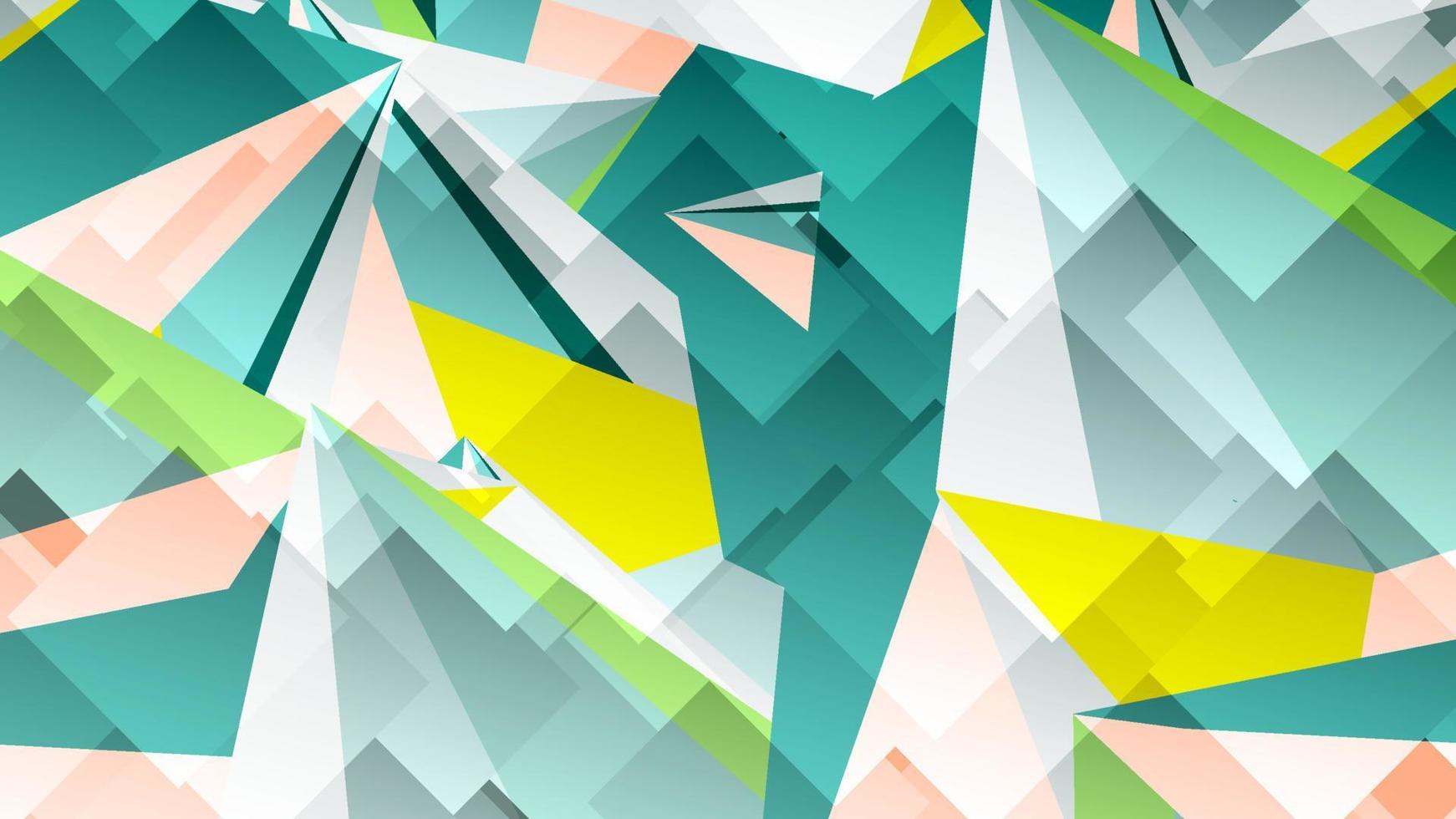 tarjeta abstracta con coloridos triángulos caóticos, polígonos. cartel geométrico desordenado triangular infinito. vector