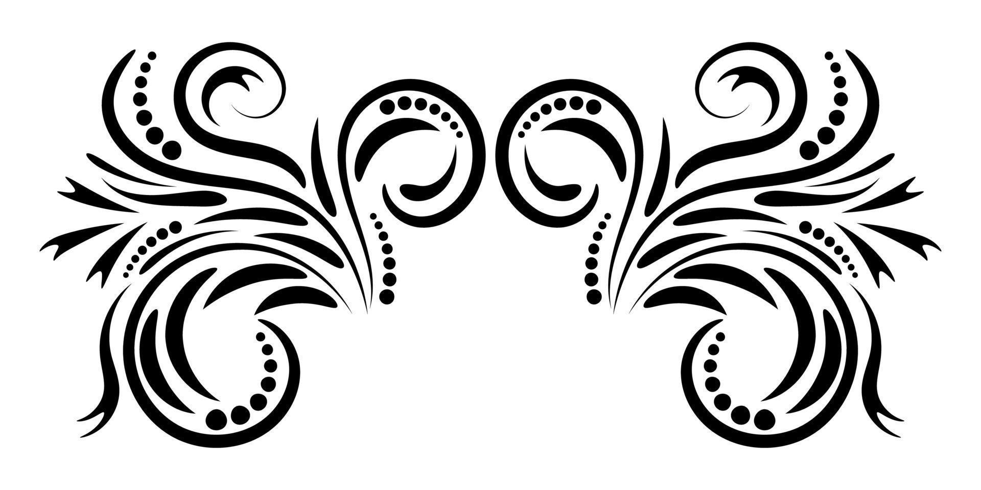 Abstract curly element for design, swirl, curl, divider. vector