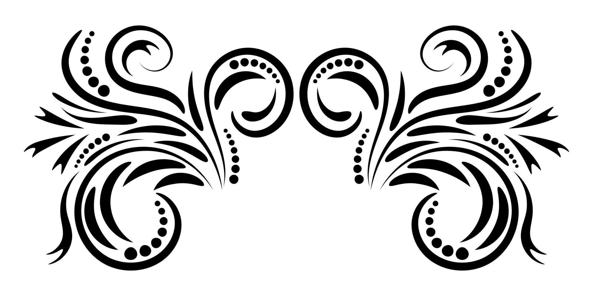 Abstract curly element for design, swirl, curl, divider. vector