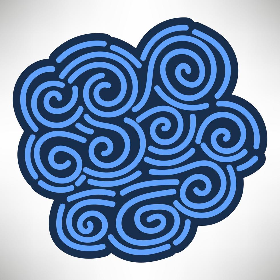 Abstract linear curly element, cloud. vector