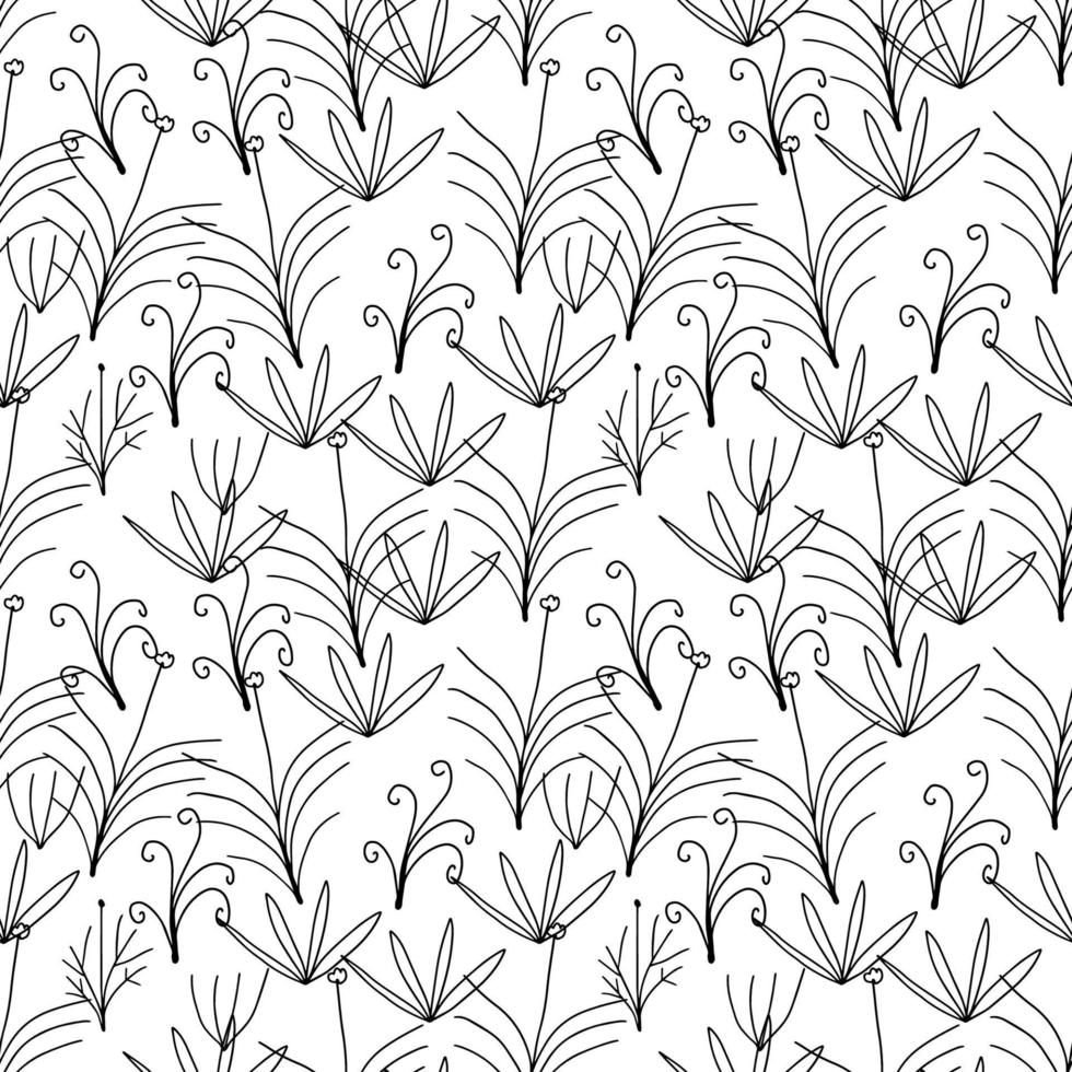 Flor colorida abstracta del doodle con el modelo inconsútil de los rizos. fondo floral de fantasía. vector