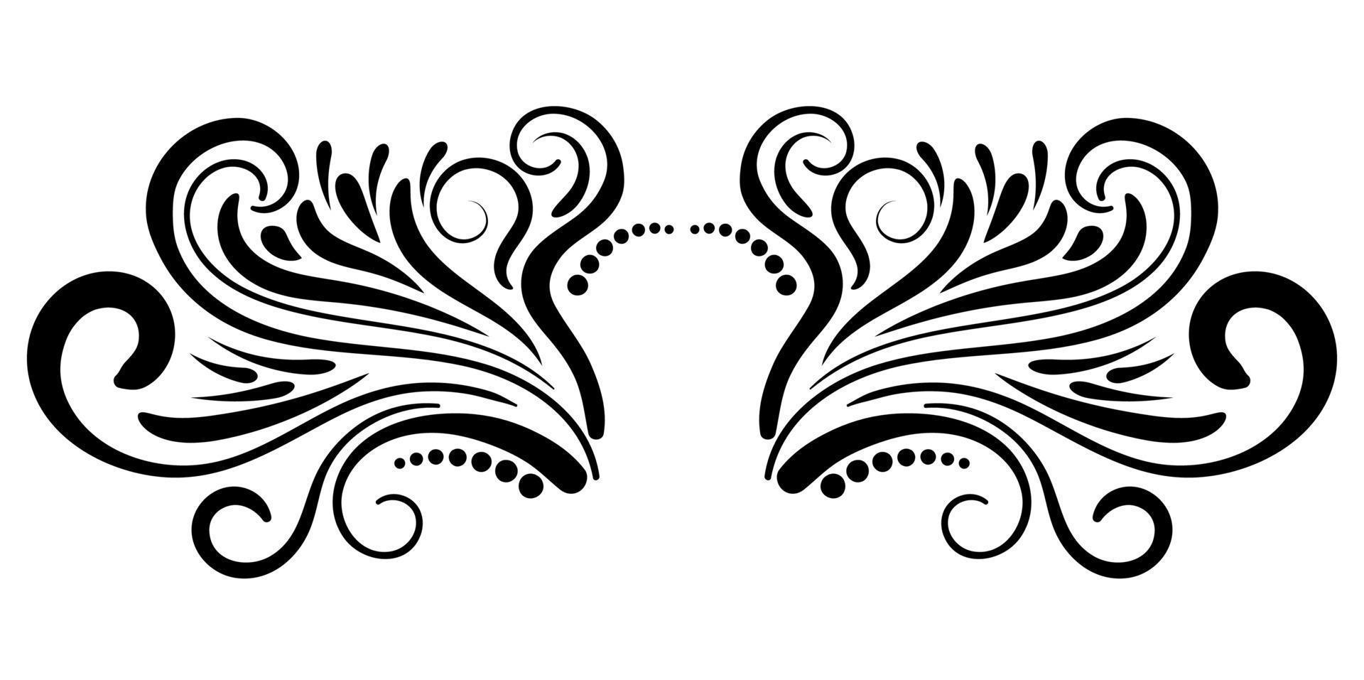 Abstract curly element for design, swirl, curl. vector