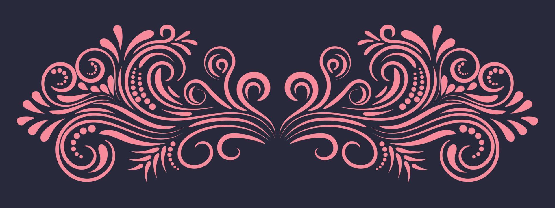 Abstract curly element for design, swirl, curl, divider. vector