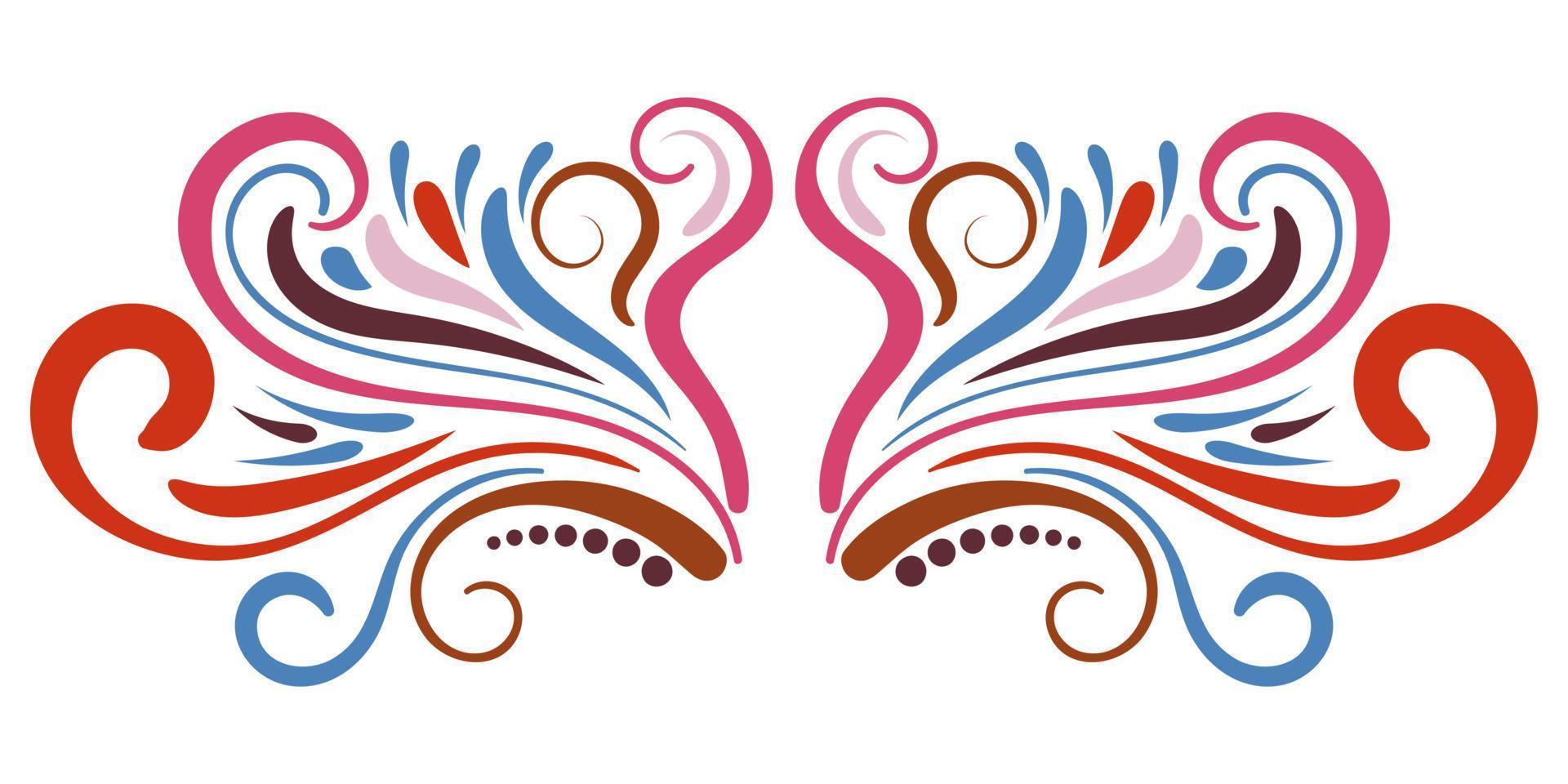 Abstract curly element for design, swirl, curl, divider. vector