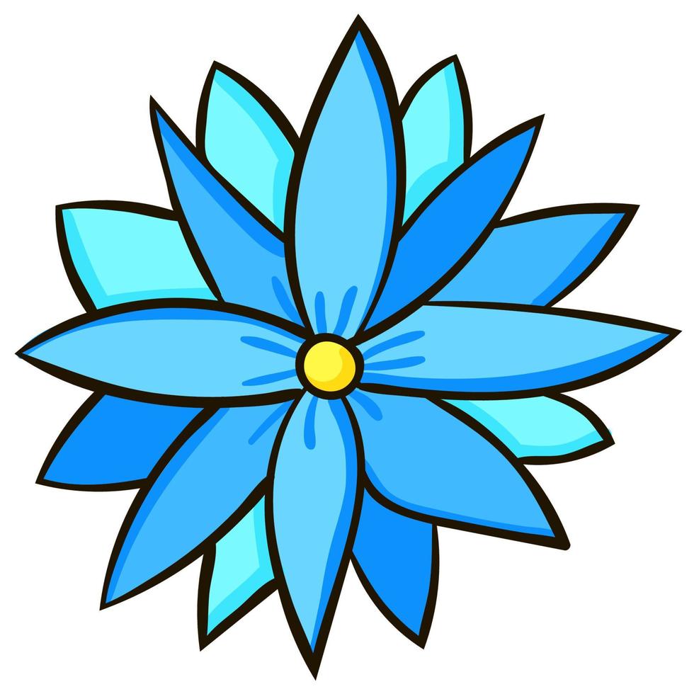 Flor linda del doodle de la historieta aislada en el fondo blanco. elemento floral para el diseño. vector