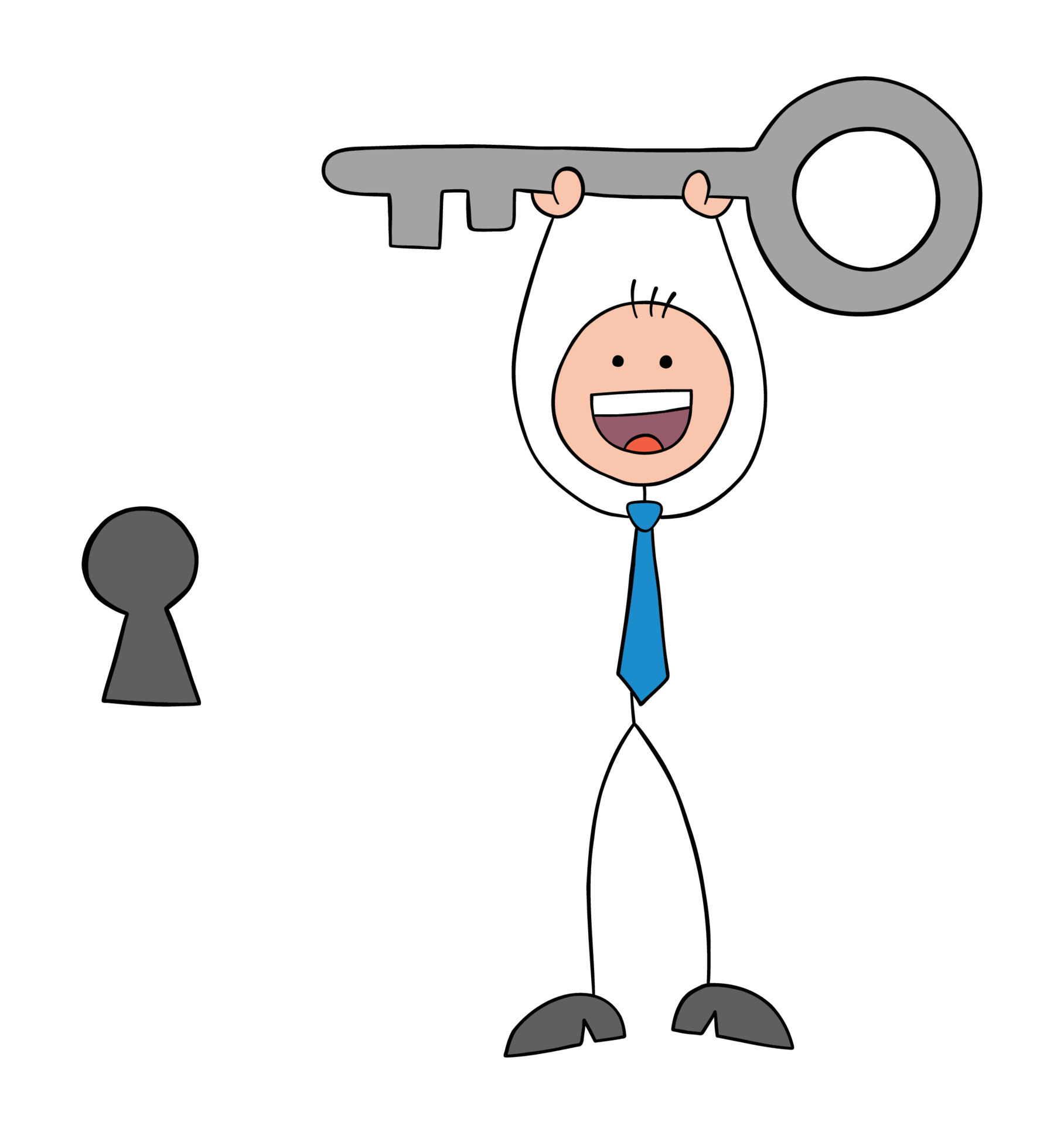 Cartoon Vector Stick Man Stickman Drawing Of Business Man Shaking