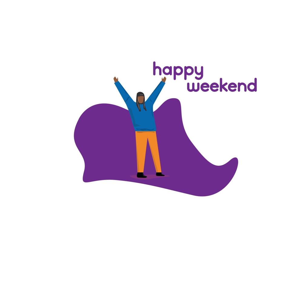 flat design happy weekend vector