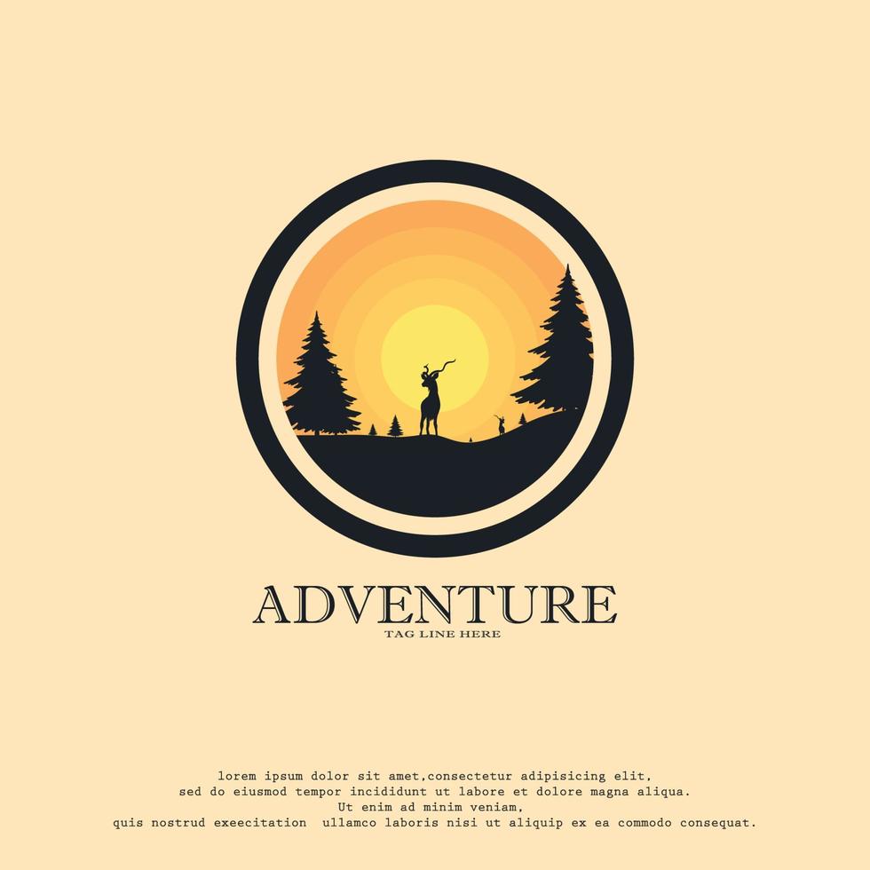 vector logo naturaleza ilustracion, logo aventura