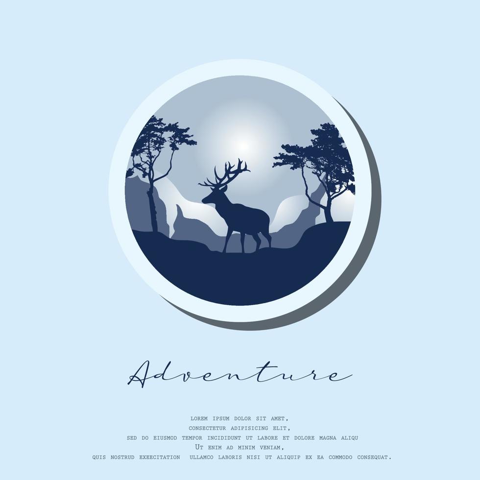 logo naturaleza aventura, vector logo silueta