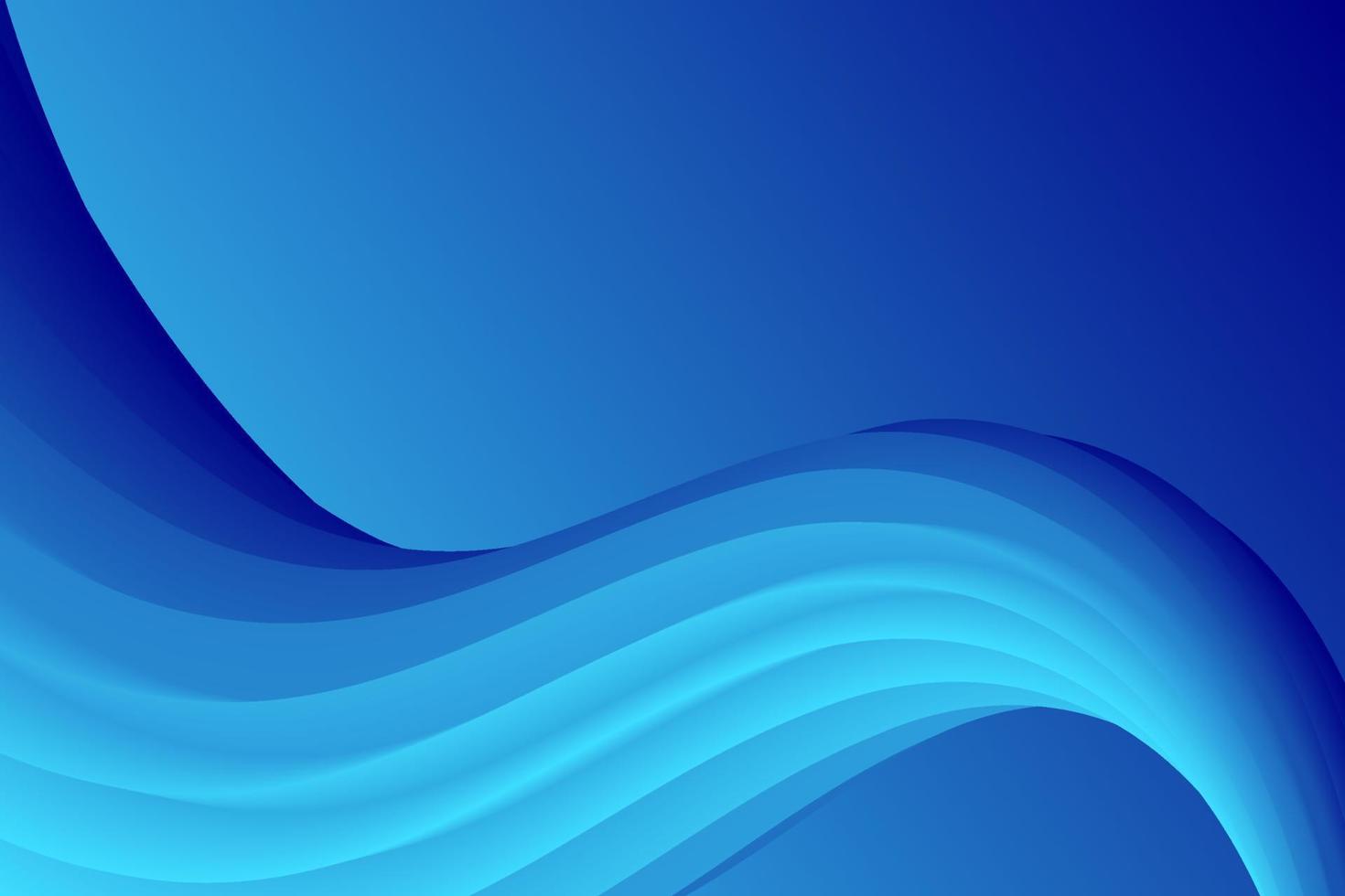 wavy abstract background, with dark blue and light blue gradient vector