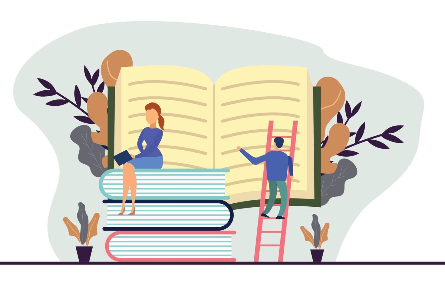 Reading Books illustration vector