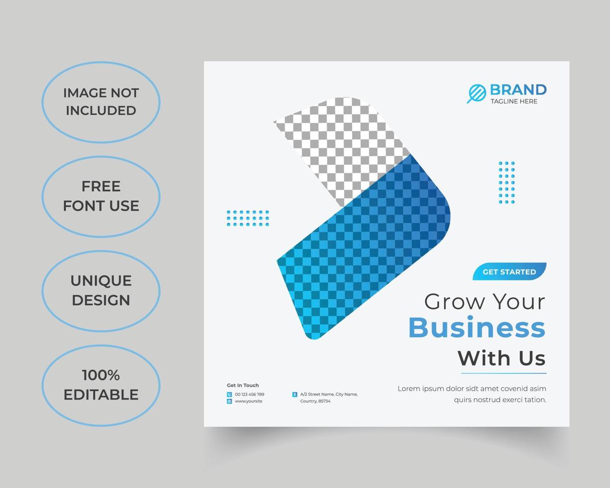 Corporate social media post design vector