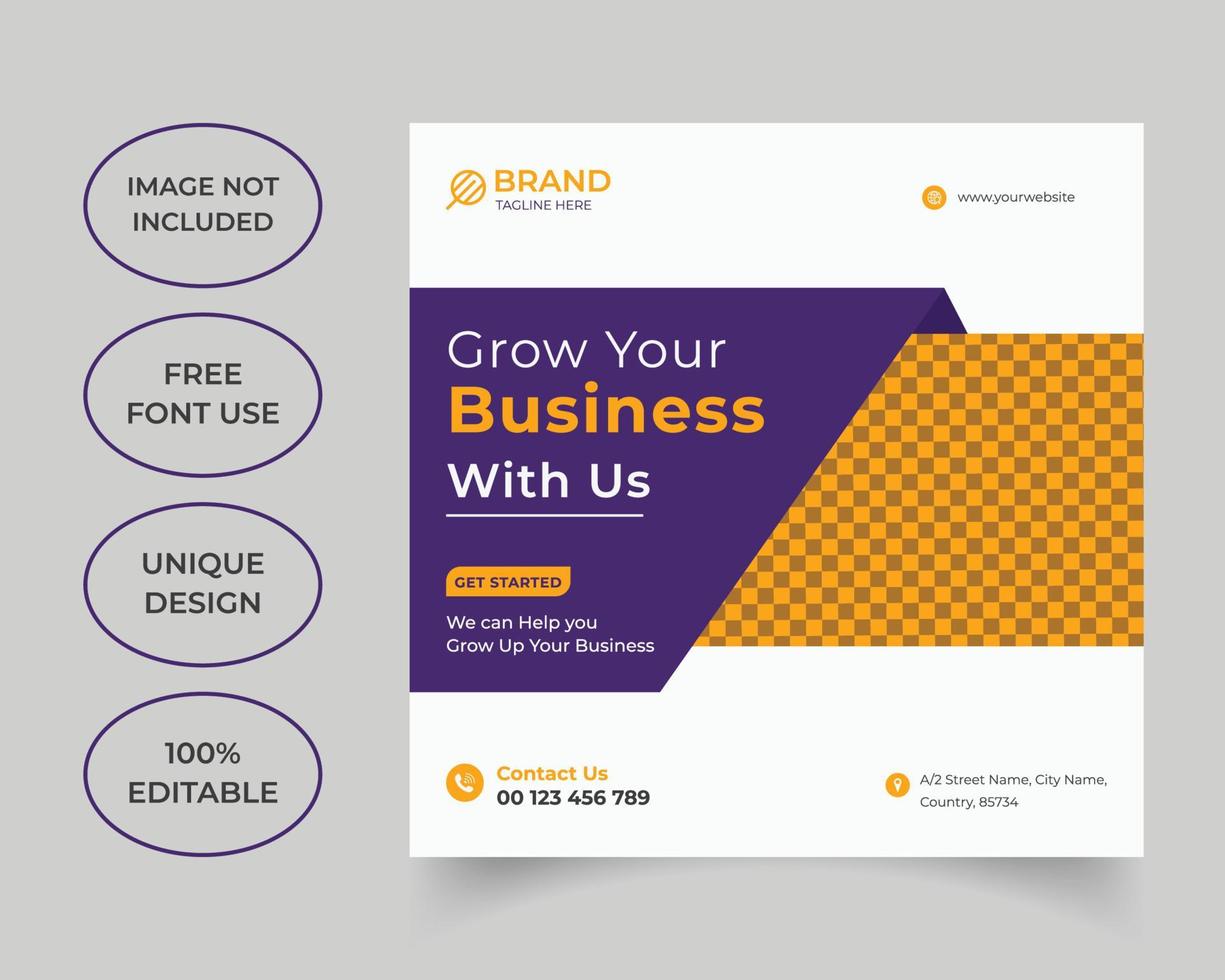 Corporate social media post design vector