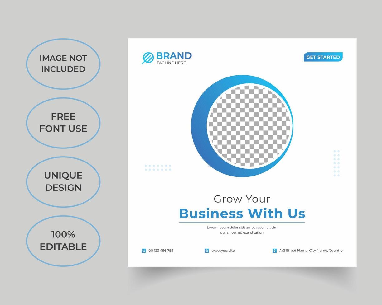 Corporate social media post design vector