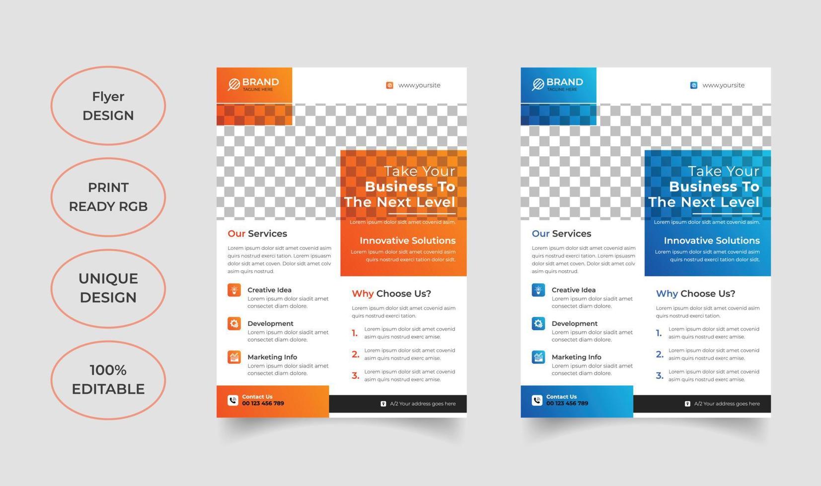 Creative business flyer template design vector