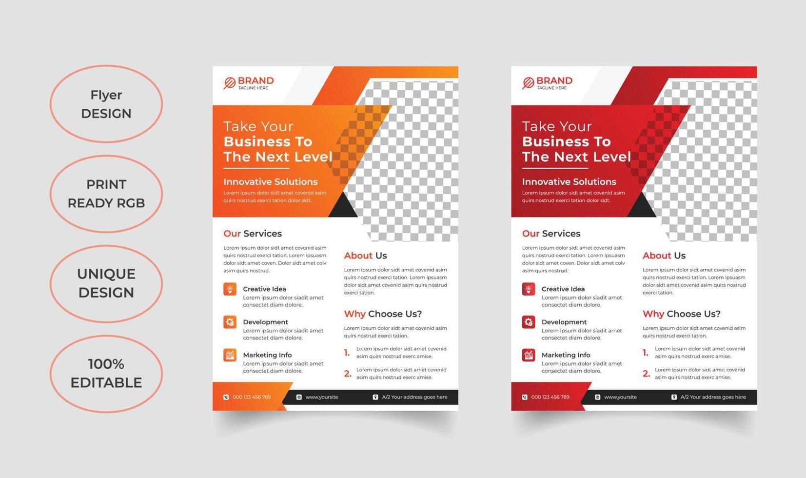 Creative business flyer template design vector