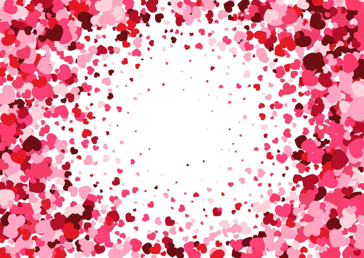 Valentines Day background with hearts border vector