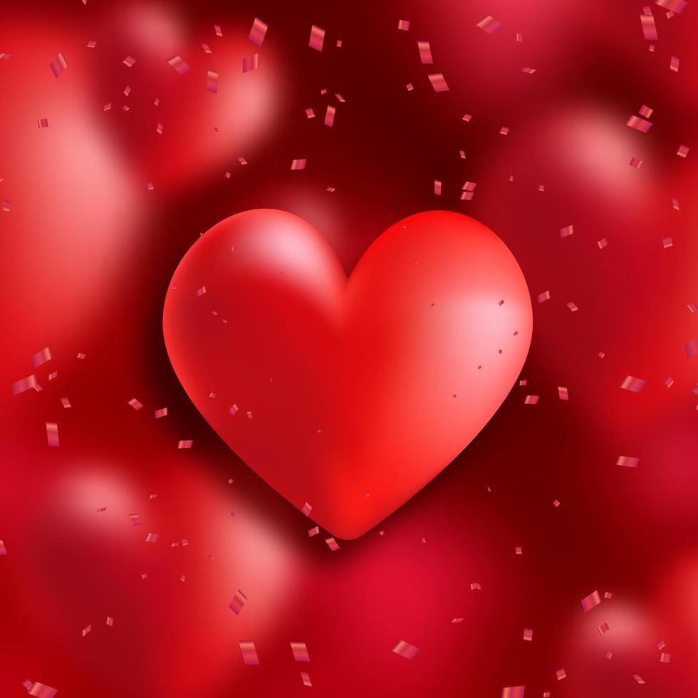 decorative Valentines Day background with red heart vector