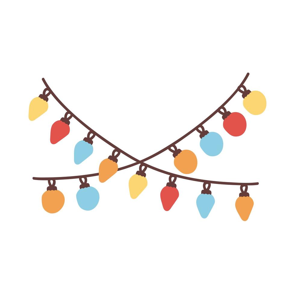 christmas lights bulbs hanging vector