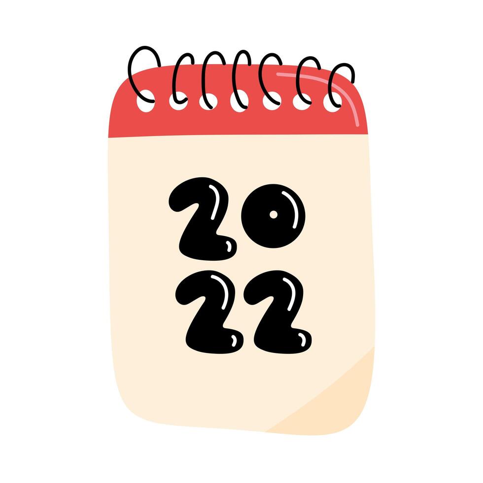 2022 year in calendar vector