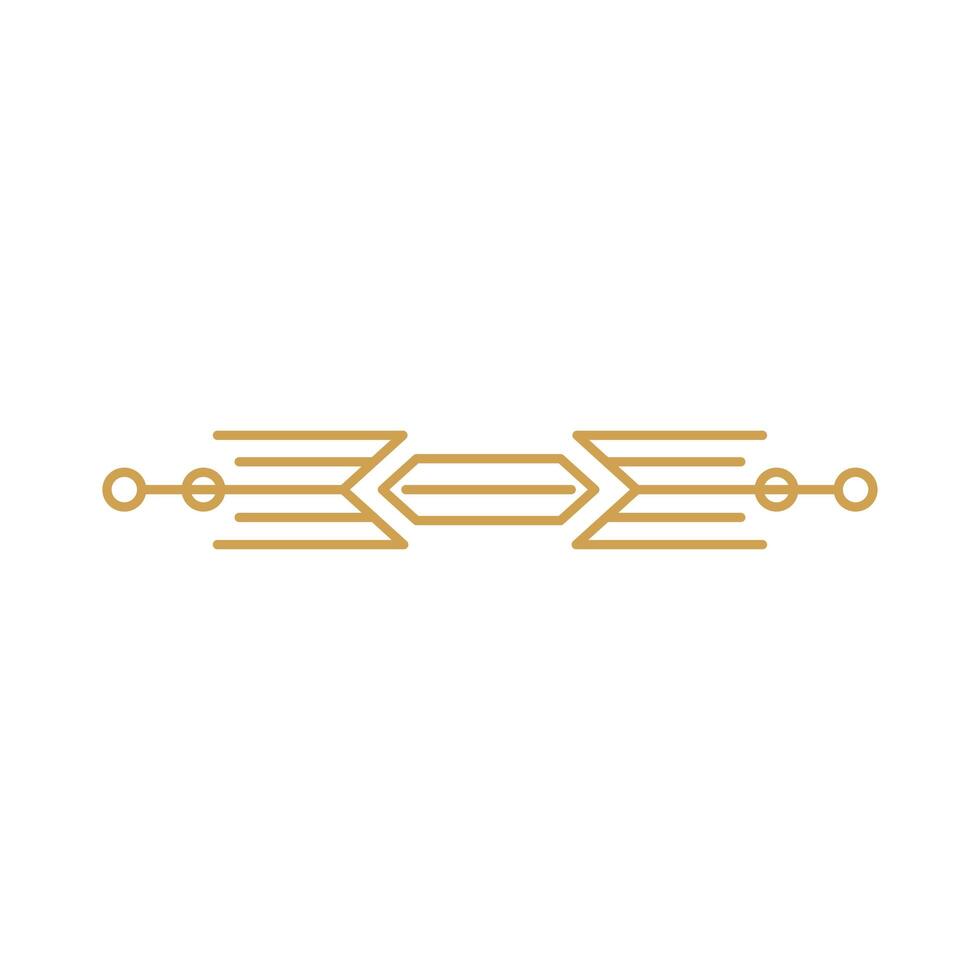 gold divider art deco vector