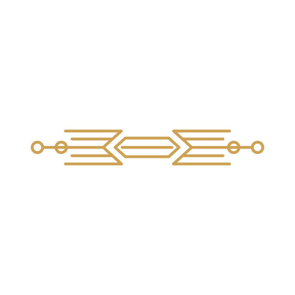 divisor de oro art deco vector