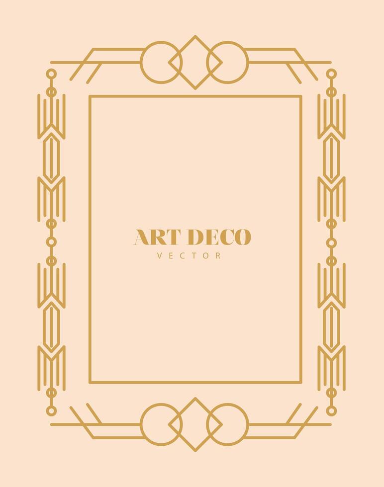 golden art deco frame vector