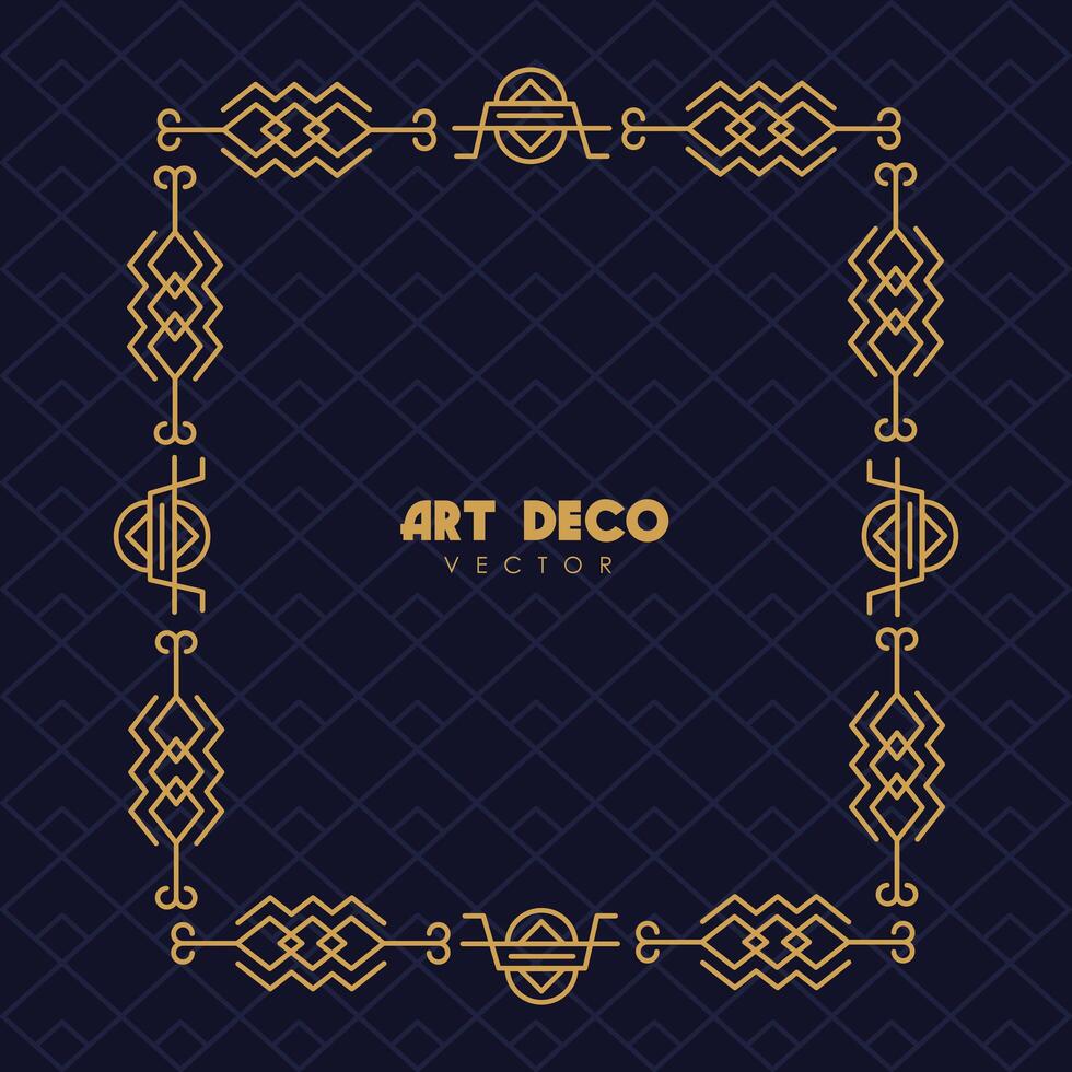 marco dorado art deco vector