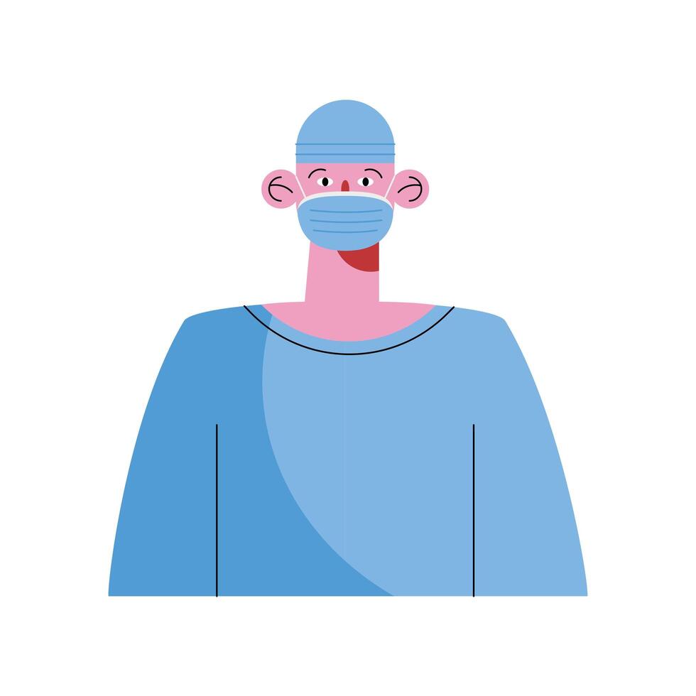 male surgeon with mask vector