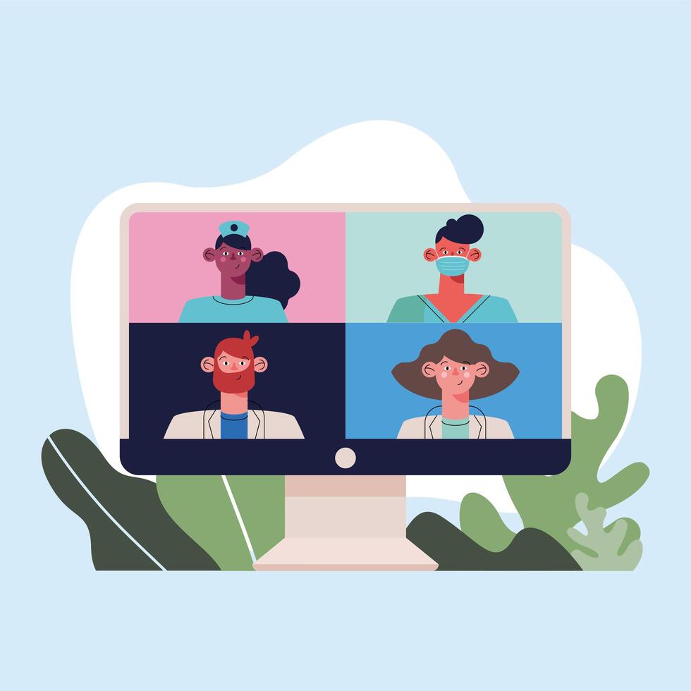 doctors in desktop vector