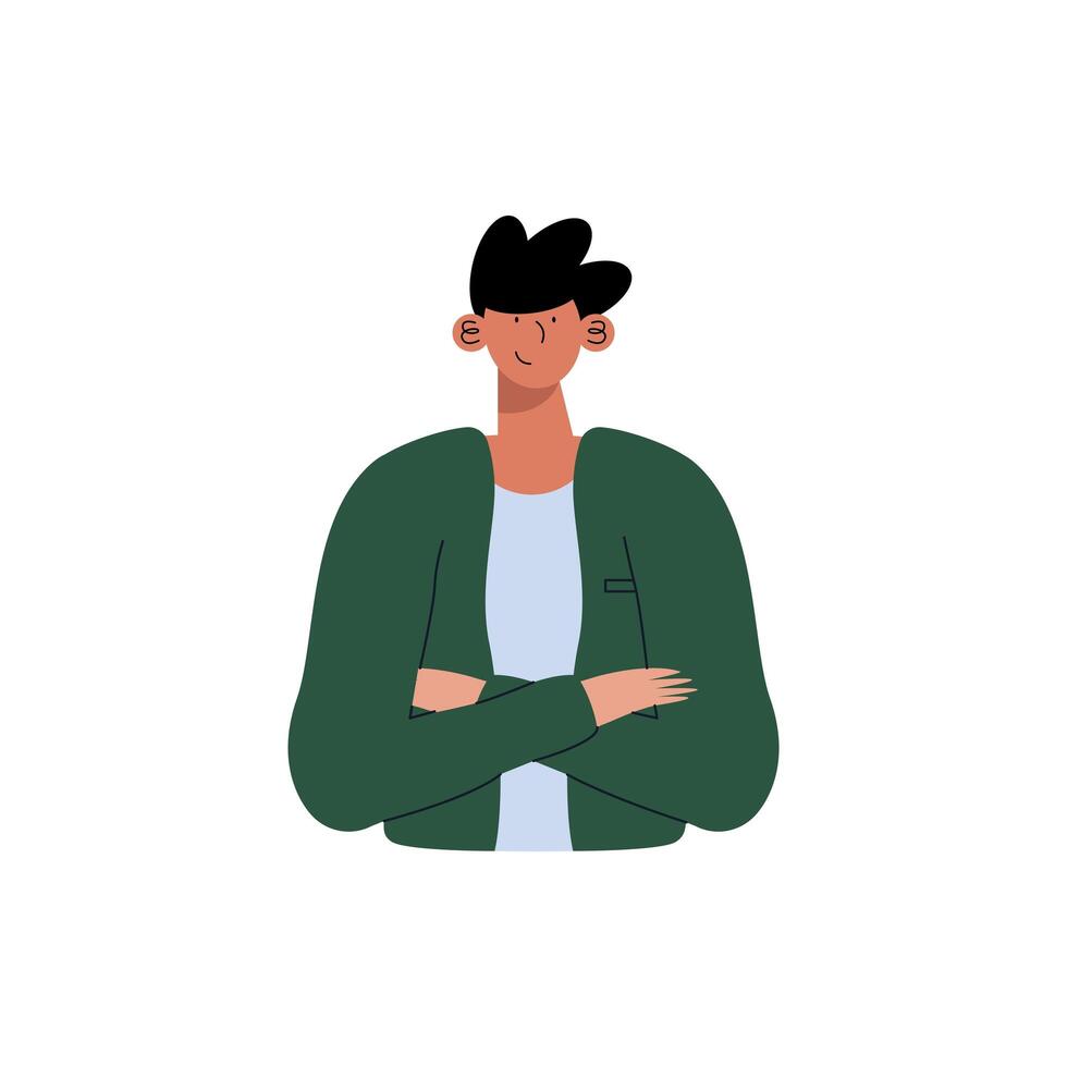 man wearing green jacket vector
