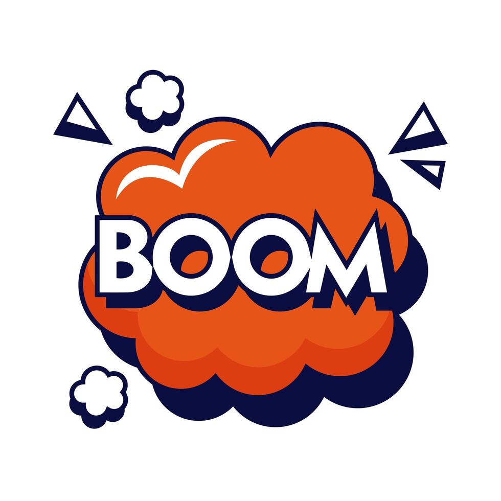 boom expresión pop art vector