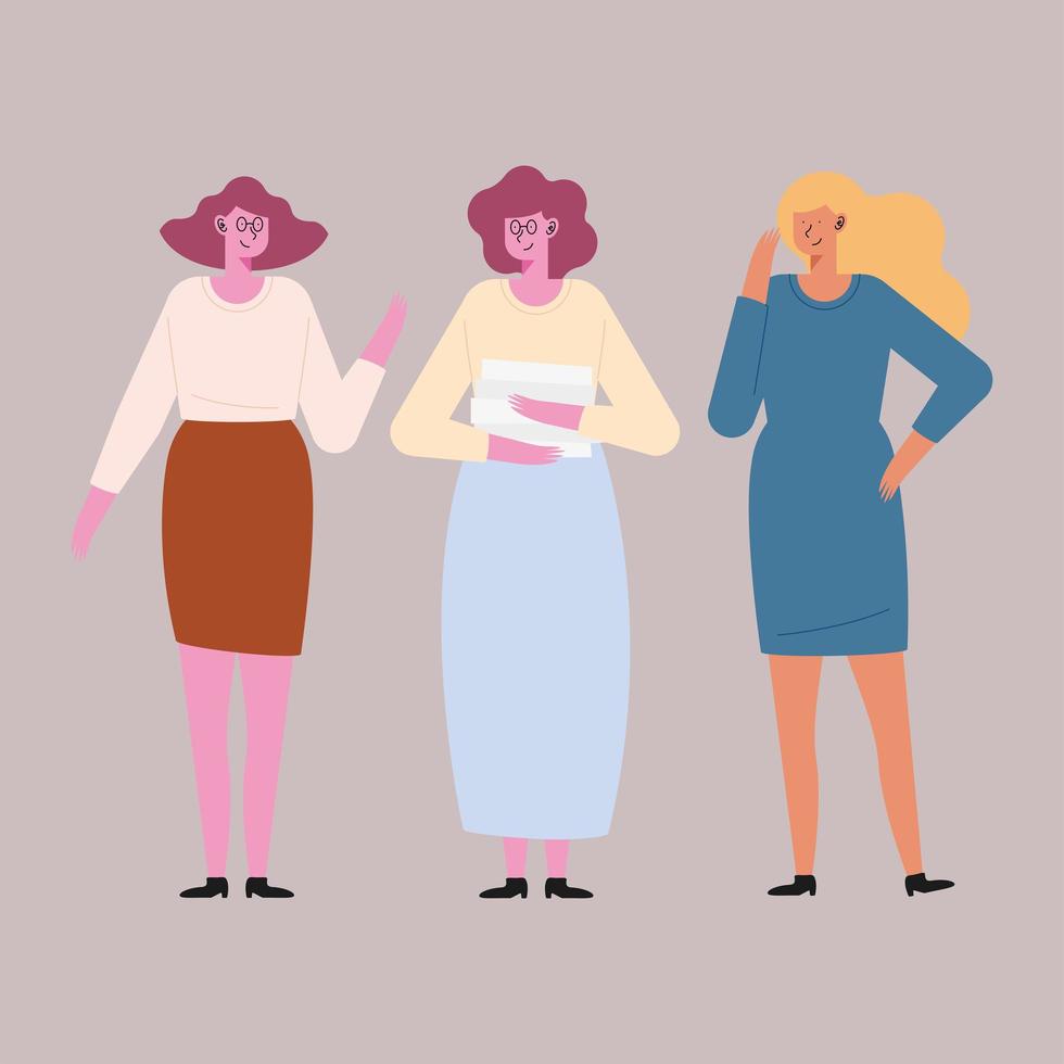 three business women characters vector