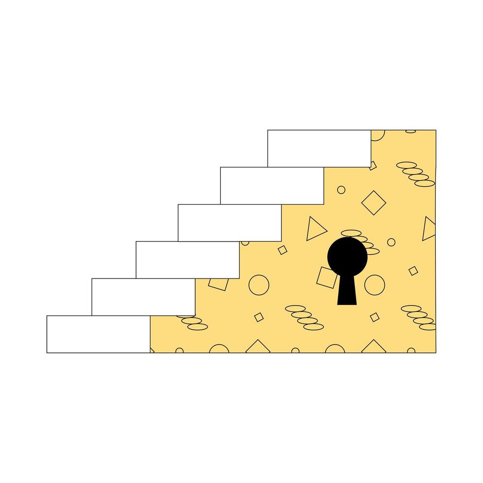 stairs with key hole vector