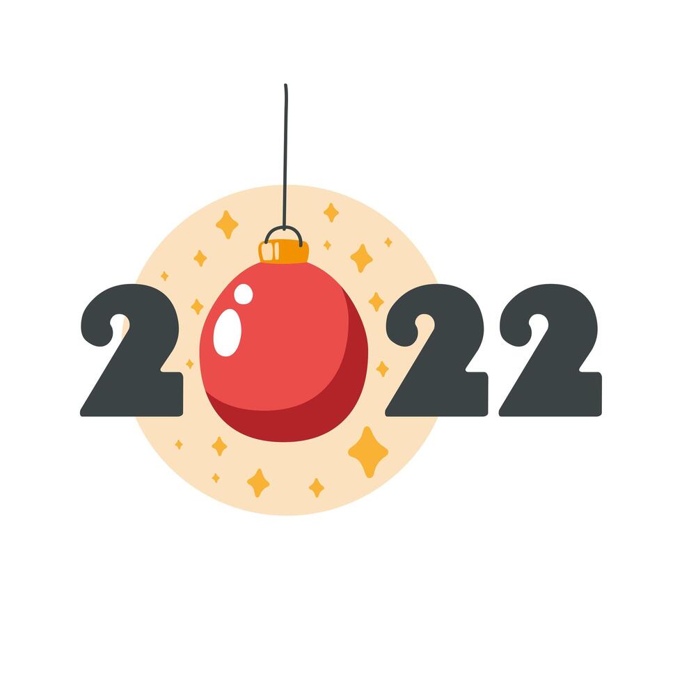 2022 year and ball vector