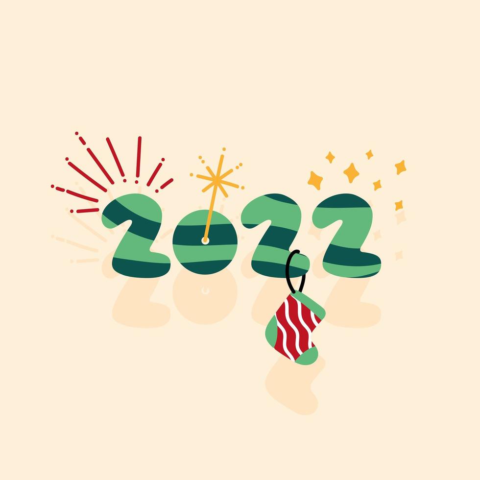 Postal de año nuevo 2022 vector