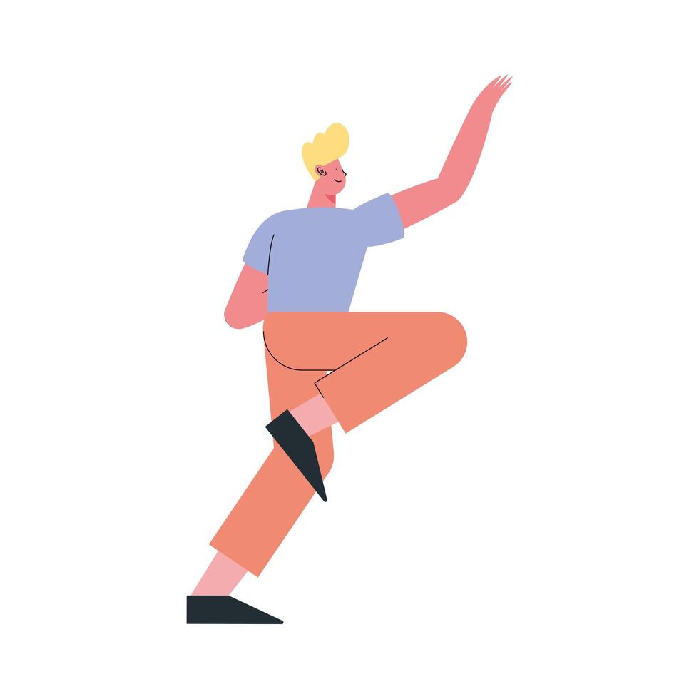 blond man climbing vector