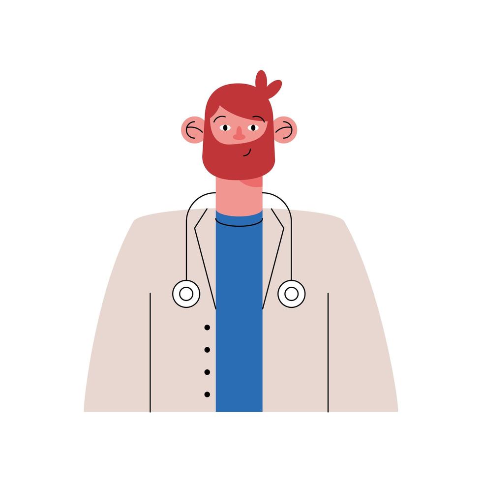 male doctor with stethoscope vector
