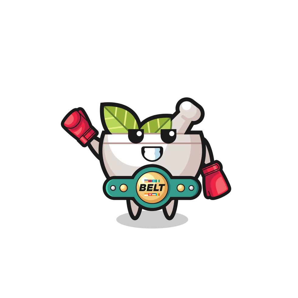 herbal bowl boxer mascot character vector